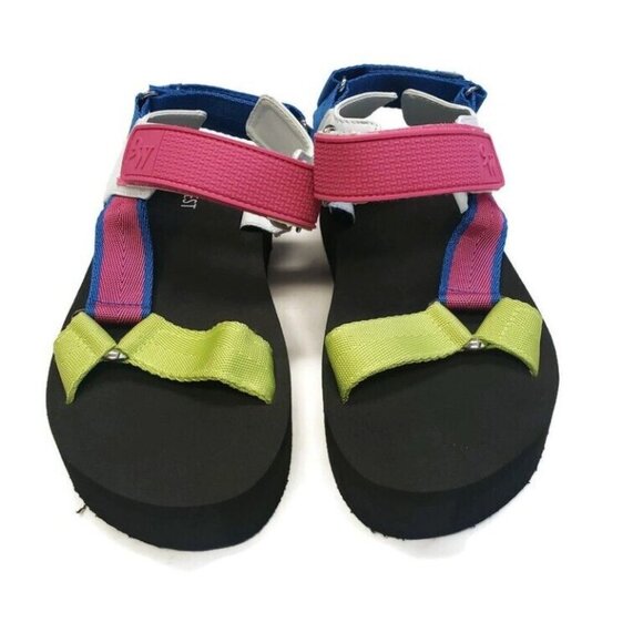 Nine West Taven2 Wedge Open Toe Sandals Womens Size 5 Light Green Fabric - Picture 5 of 7